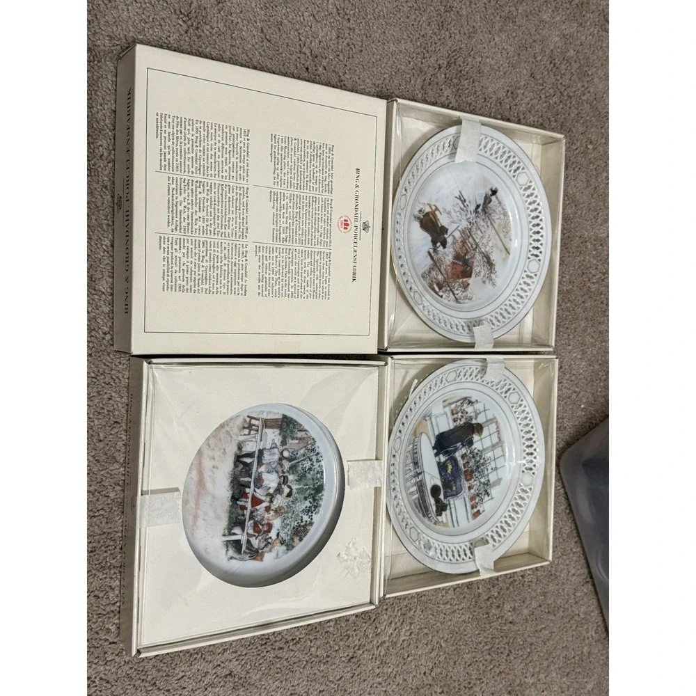 Set of 4 COLLECTORS ITEM Bing & Grondahl limited edition‎ plates original boxes